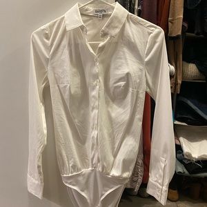 White Express Essentials fitted bodysuit